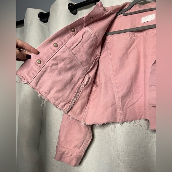 Boyish The Tommy Pink Denim Cropped Oversized Jacket Small - Picture 10 of 11